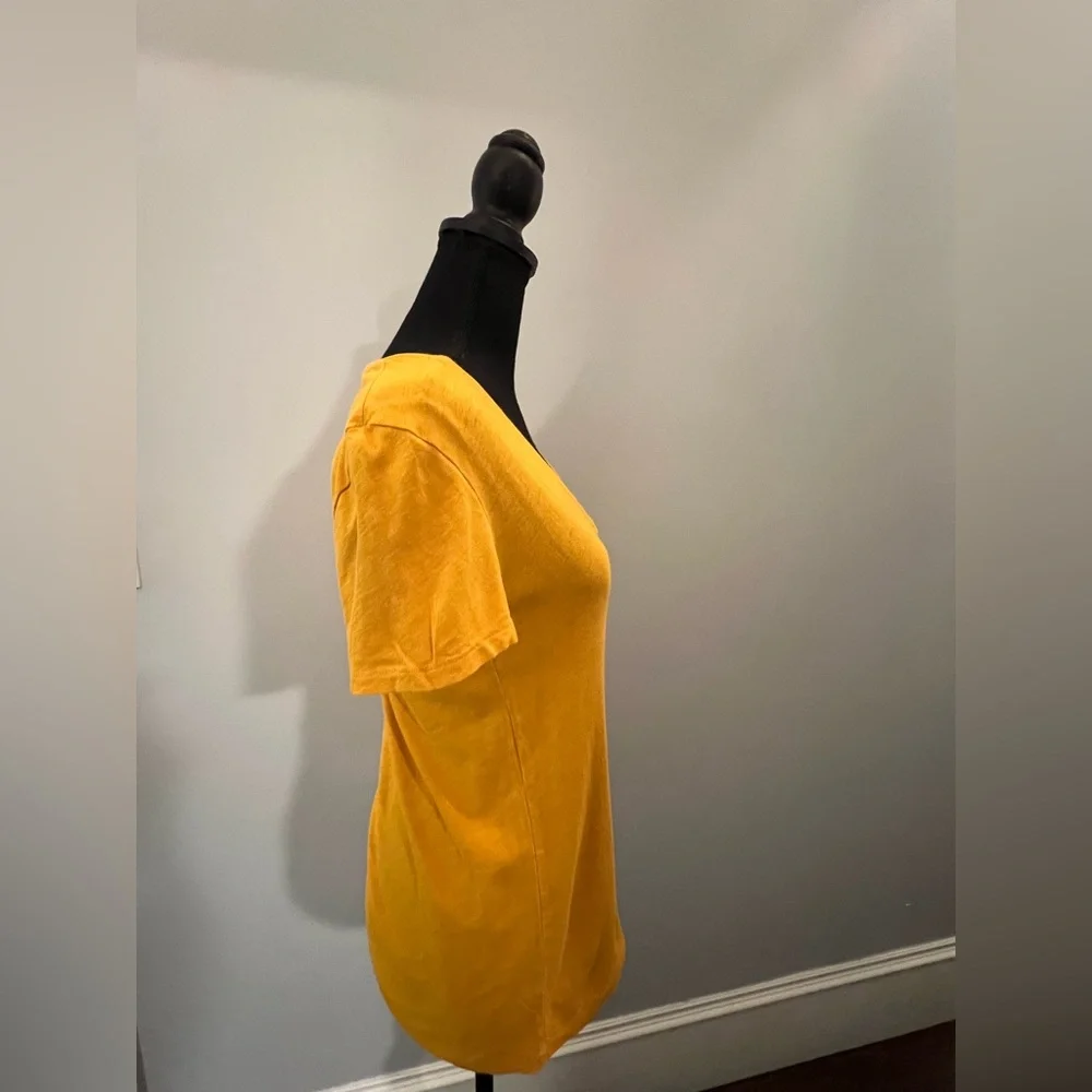 J. Crew Yellow V Neck Slub Cotton Tee - Picture 4 of 7